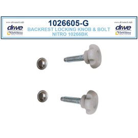 Replacement Parts for Drive Nitro Rollator, 10266 (5.Gray Backrest Knob & Bolts (Pair) - for Black Unit)