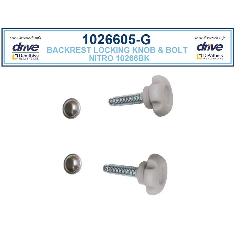 Replacement Parts for Drive Nitro Rollator, 10266 (5.Gray Backrest Knob