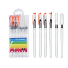 Water Brush Water Brush Pen Water Brush Set of 6 Paint Brushes Watercolor Brush Pen Art Paint Brush Set Easy to Clean Watercolor Set Fountain Pen Acrylic Watercolor Pencil Water Soluble Pen Painting