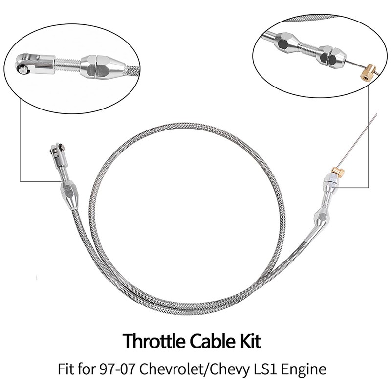 Miytsya 1 Pack 36In Braided Throttle Cable, Stainless Steel Throttle