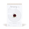 Bliss Collections Habit Tracker Calendar Notepad, Gold Spiral Bound Botanical