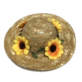 Monshop Straw Hat for Dogs and Cats, Cute Pet Hat (Flower S) Elastic Cord, Hard to Fall Off