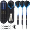 3 Pcs Blue Professional Darts,Darts 22g, Steel Darts with Aluminum
