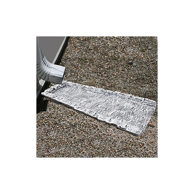 White Slate Stone Rock Cast Aluminum Metal Downspout Gutter 24