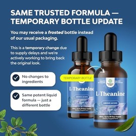 Global Healing Center- Gotas Líquidas de LTeanina de Alta Absorción Suplemento Nootrópico Foco con L Teanina 200mg Por Servi