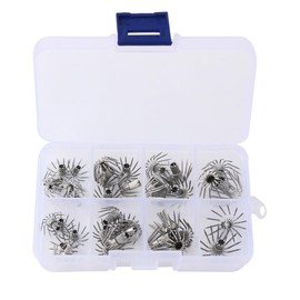 FOLANDO 35 pcs Squid Jig Hooks, Umbrella Shaped Hooks Squid hook accessories set stainless steel claw hook for Fishing Tackle