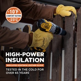 RefrigiWear Insulated Goatskin Leather Gloves, -10°F Comfort Rating, (Gold), (Medium)