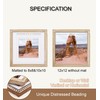 Square 12x12 Rustic Picture Frame, Decorative Distressed Beaded Detailing, Natural