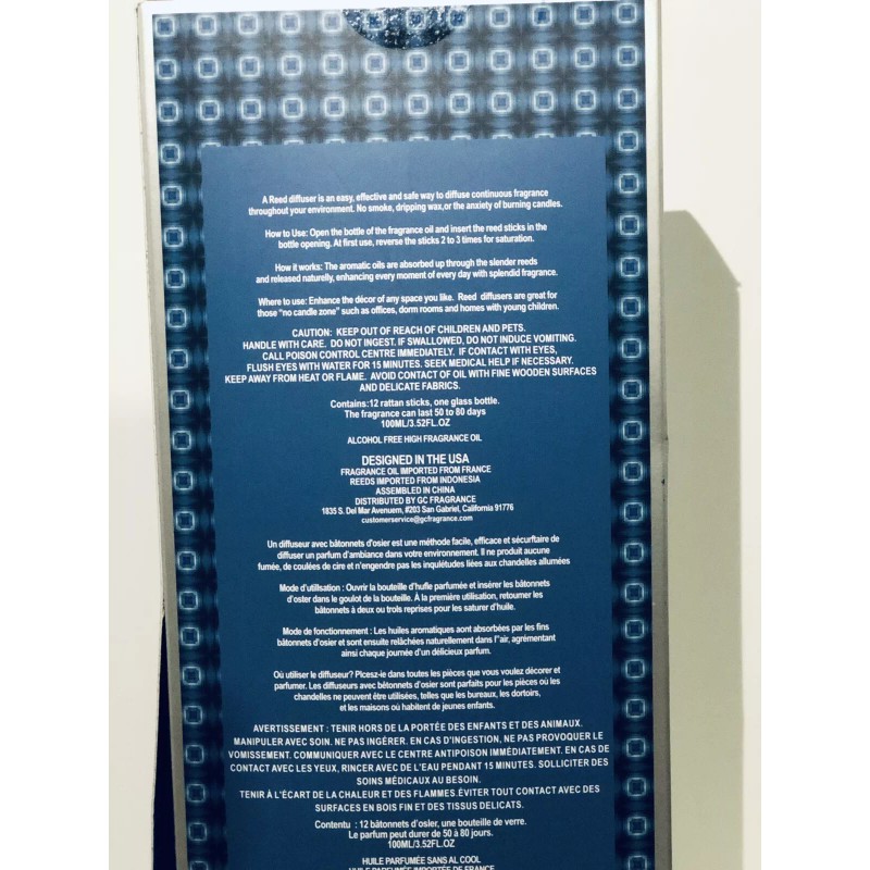 GC Fragrance MAHOGANY TEAKWOOD Reed Diffuser 3.52 Fl Oz/100ml