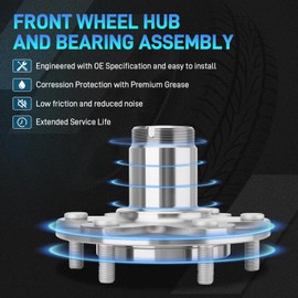 2WD Front Wheel Hub Bearing Kit Compatible with Toyota 1996-2001 4Runner, 2001-2007 Sequoia, Compatible with Toyota 2000-2006 Tundra, 1999-2004 Tacoma Prerunner 2.7L 3.4L Replaces# WH5170112W（1 PCS）