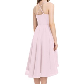 Galawaqe Fancy Kids Girls Junior Bridesmaid Dresses Girl Sleeveless Backless Crossed Straps Dress Wedding Prom Party Gowns Pink