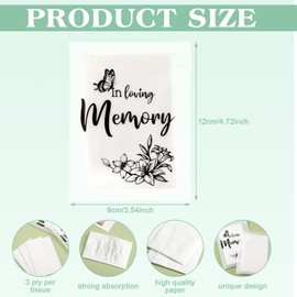 Eaasty 60 Pack Funeral Facial Tissues in Loving Memory Pocket Tissues Bulk Travel Funeral Favors Small Individual Napkins Packs for Memorial, Celebration of Life, 3. 54 x 4. 72 Inches