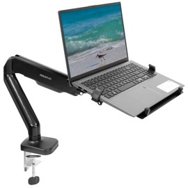 Mount-It! Laptop Desk Mount Arm with Gas Spring | Full Motion Adjustable Laptop Arm Mount for 11-17 Inch Laptops | Ergonomic Desk Stand with Clamp, Grommet Base, and 22 lbs Capacity