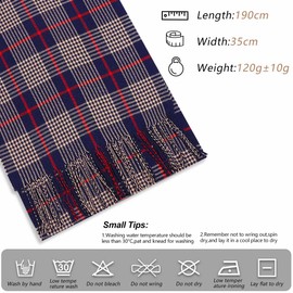 PUERHUACI Women's Winter Scarf, Chequered, Scarf Men's Winter, 35 x 190 cm, Checked Scarf with Fringes, Warm Soft Fashion Winter Scarves, multicoloured