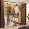 Aheaplus Industrial Pipe Clothing Rack, Reversible 3.5FT Clothes Rack for