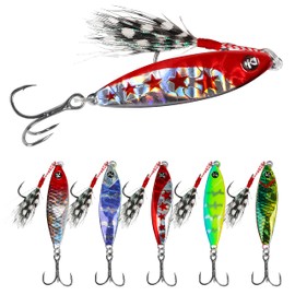 Saltwater Jigs Fishing Lures Kit Jigging Spoon Metal Lures Slow Pitch Vertical Jigs with Assist Hooks Inshore Hard Lures Spinners Jigging Blade Bait for Sea Fishing Tuna Salmon Grouper Bass