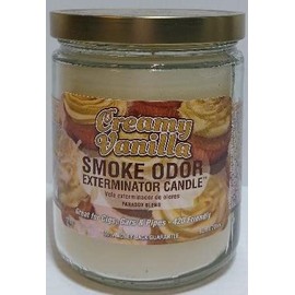 Smoke Odor Exterminator 13 oz Jar Candles Assortment Two Fragrances Bundle Creamy Vanilla & Trippy Hippie.