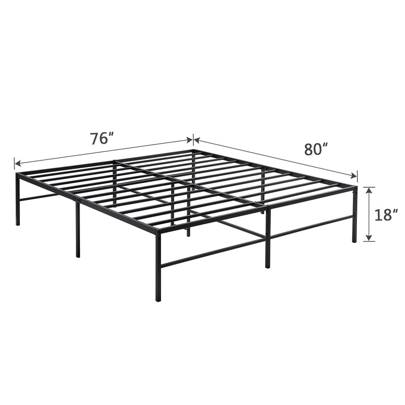 VECELO 18" Metal Platform Tall Bed Frame,Mattress Foundation/No Box Spring