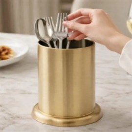 물빠짐수저통 2P 업소용원형수저통 업소용숟가락통 조리도구통 Drainage Spoon Holder 2P Restaurant-Use Round Spoon Holder Cooking Tool Holder