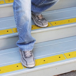 GripStrip Stair Treads for Wooden Steps, Non Slip Stair Grips for Outdoor or Indoor Use, Screw Down | Weather Resistant | Anti Slip Step Treads for Safety - Yellow, 2 Pack, 15"x3.25"