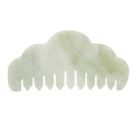 ZJchao Peine de Masaje de Jade, Peine de Piedra Jade para Masajear el Cuero Cabelludo Herramienta Peines de Gua Sha Raspar Masaje Meridianos Cabeza Relajación Corporal para el cuero cabelludo