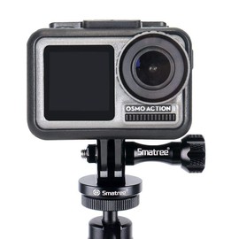 Smatree Aluminum Tripod Mount Adapter for GoPro Session, GoPro HERO 2018, GoPro HERO Fusion, GoPro HERO 11/10/9/8/7/6/5/4/3/2/1/Max Cameras Black