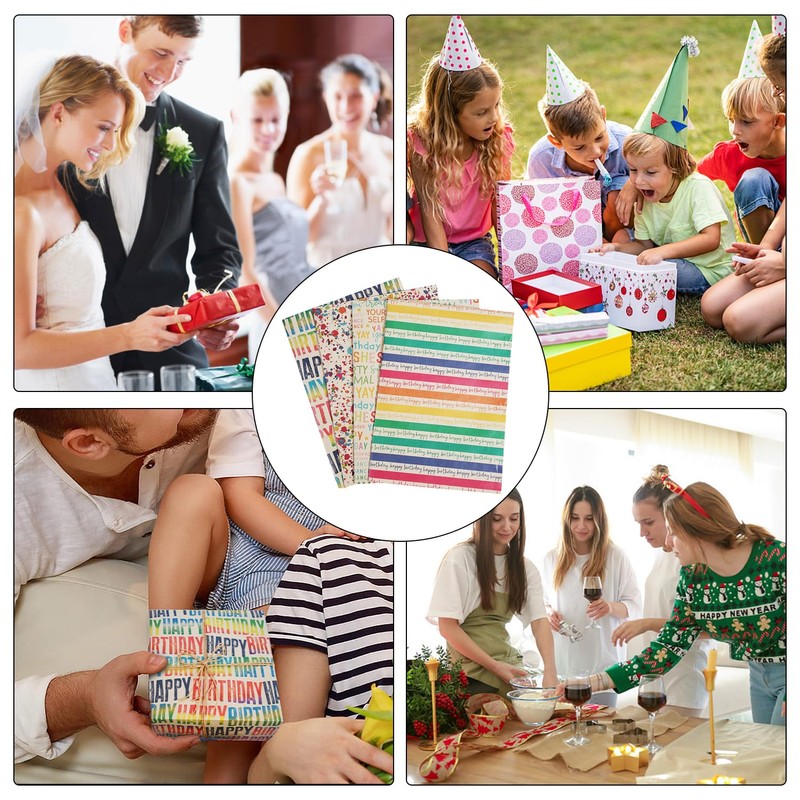 1 Set of Birthday Gift Packaging Kraft Paper Set, Recyclable