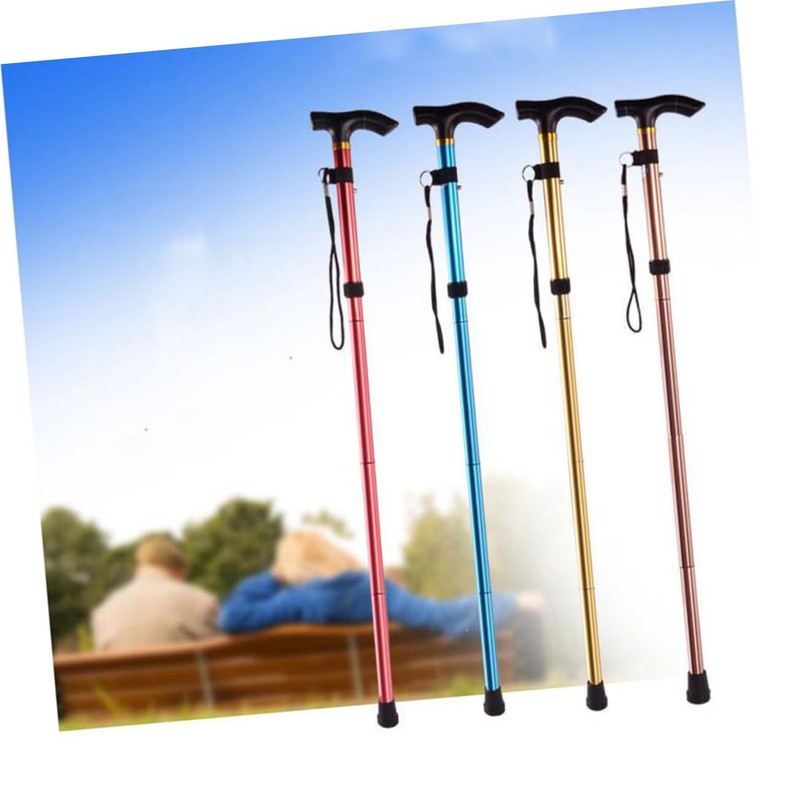 FOMIYES Foldable Adjustable Lightweight Trekking Pole Section Aluminium Alloy Anti-
