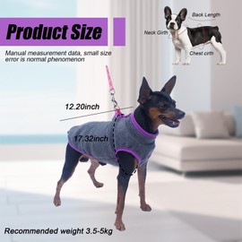DECUIOCC Small Dogs Sweater Dog Fleece Sweater Chihuahua Sweater Dog Sweatshirts - Soft Lightweight Breathable for Puppies Small Medium Dogs (Dark Gray, M. Suitable for Weight 3.5-5KG)