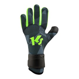 KEEPERsport Varan8 Challenge NC Goalkeeper Gloves without Finger Protection, Unisex Football Gloves, 3 mm Black Claw, with New Tab, Size: 10