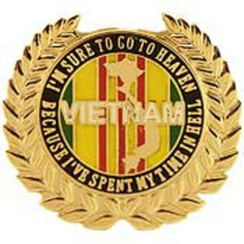 EE, Inc. I'm Sure to Go to Heaven Vietnam Pin Military Collectibles for Men Women