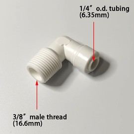 Malida Male Push To Connect Tube Fitting,water purifiers Quick Connector Drinks Dispense and water filtration system fittings (3/8 NPT Male x 1/4 OD Tube Elbow)