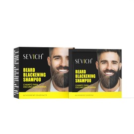 SEVICH Beard Dye Shampoo for Men,Instantly Easy Coloring, Nourishing & Skin Friendly Formula, 4 Week Long-Lasting Color,10x15ml Travel Friendly Packets