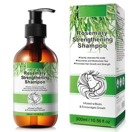 Natural Rosemary Strengthening Shampoo with Mint, Hair Nourishing Formula with Biotin, 300ml
