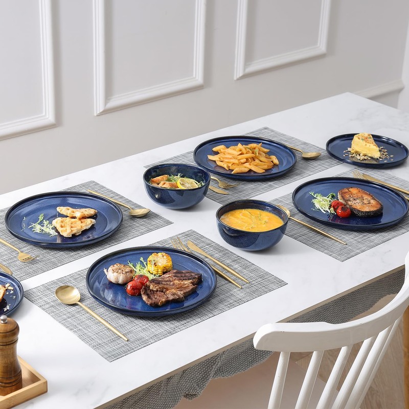 Vicrays Ceramic 12 Pieces Dinnerware Set - Dinner Plates Salad