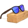 Walnut Wood Classic Sunglasses For Men and Women with Blue