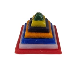 7 Color Pyramid of Fortune Figure Candle/Piramide De Fortuna 7 Colores