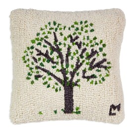 Chandler 4 Corners Artist-Designed Tree of Life Summer Hand-Hooked Wool Decorative Throw Pillow (14 IN x 14 IN) Farm & Garden Pillow for Couches & Beds - Easy Care & Low Maintenance - Farmhouse Pillow