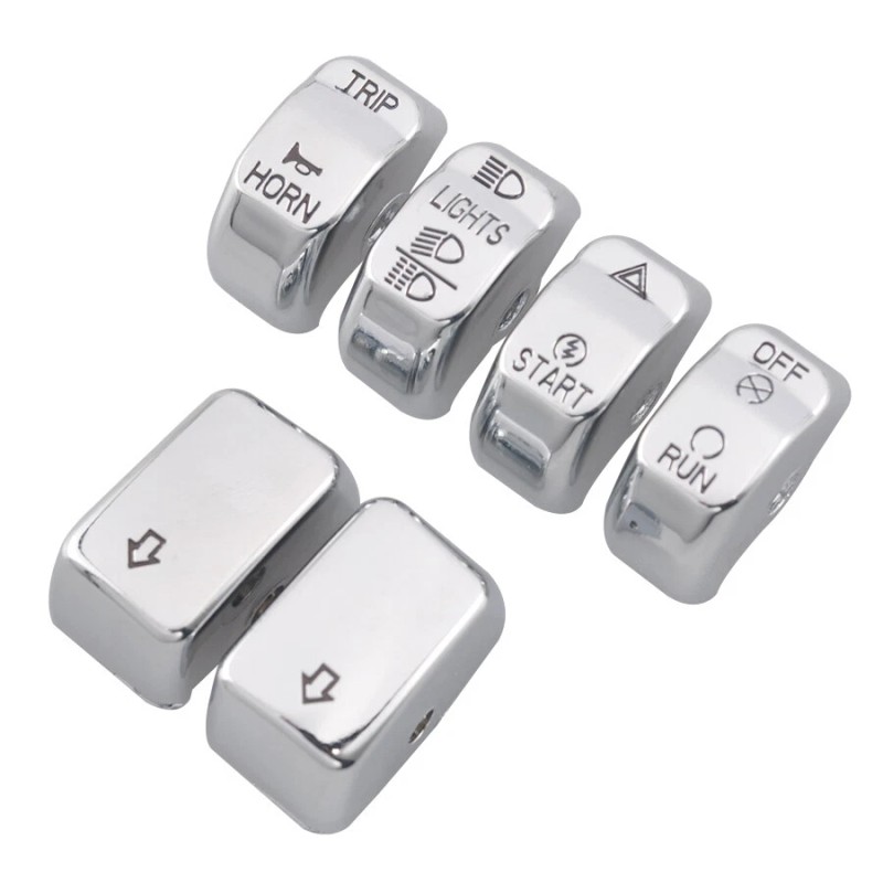Trichtu Mount 6Pcs Chrome Hand Control Button Switch Cap For
