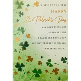 Regal Publishing Happy St Patrick's Day Card Clover - 7x5 inches