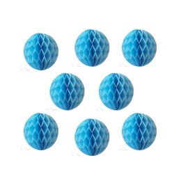 8pcs 10 inch Paper Honeycomb Balls Decorative Tissue Honeycomb Balls Paper Pom Poms Flower Balls Art Hanging Balls for Birthday Wedding Nursery Baby Shower Home Decor (10inch, Blue)