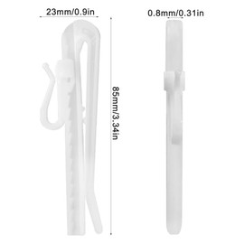 DanziX Ganchos para Pliegues de Cortinas, 40 Ganchos de plástico Ajustables para Cortina,85mm Ganchos para Pliegues de Cortinas Ganchos