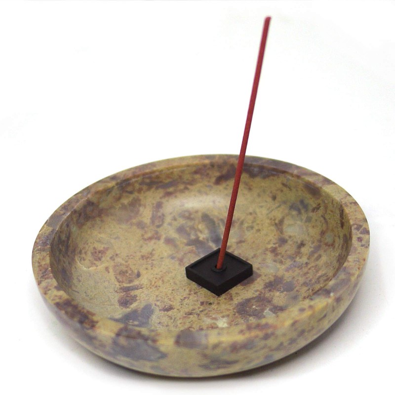 Round Natural Stone Bowl for Smudge or Incense