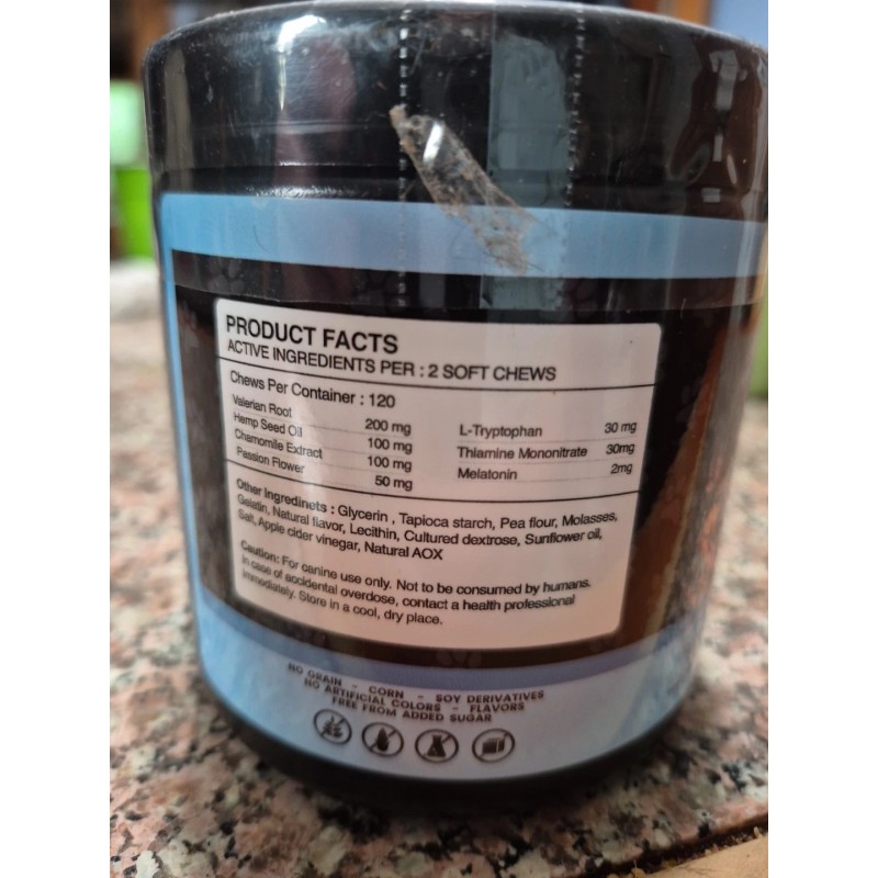 PAWZ Grateful Pawz Hemp Calming Chews for Dogs Anxiety Relief