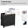 Laundry Hamper with 3 Removable Liner Bags; 132L Handwoven Rattan