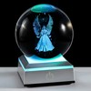 Ornalrist 3.15" Crystal Ball Engraved 3D Cat with Butterfly Figurine