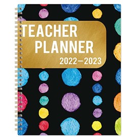 2022-2023 Teacher Planner - Weekly & Monthly Lesson Plan Book with Hardcover, July 2022 - June 2023, 8" x 10", Academic Planner 2022-2023 with Twin-Wire Binding for Teachers - Black