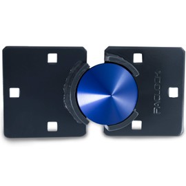 PACLOCK's UCS-9A/770 Hasp and Puck Combo Kit, Buy American Act Compliant, High Security 6-Pin Cylinder, One Lock Keyed to a Number U-Pick! w/ 2 Keys, Blue Anod. Puck, Double Coated Grey Hasp