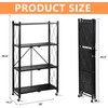 4 Tier Shelf Foldable Storage Shelf w/360° Movement Wheels, No
