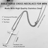 ZAULER Cross Necklace for Men Stainless Steel Inspirational Bible Verse